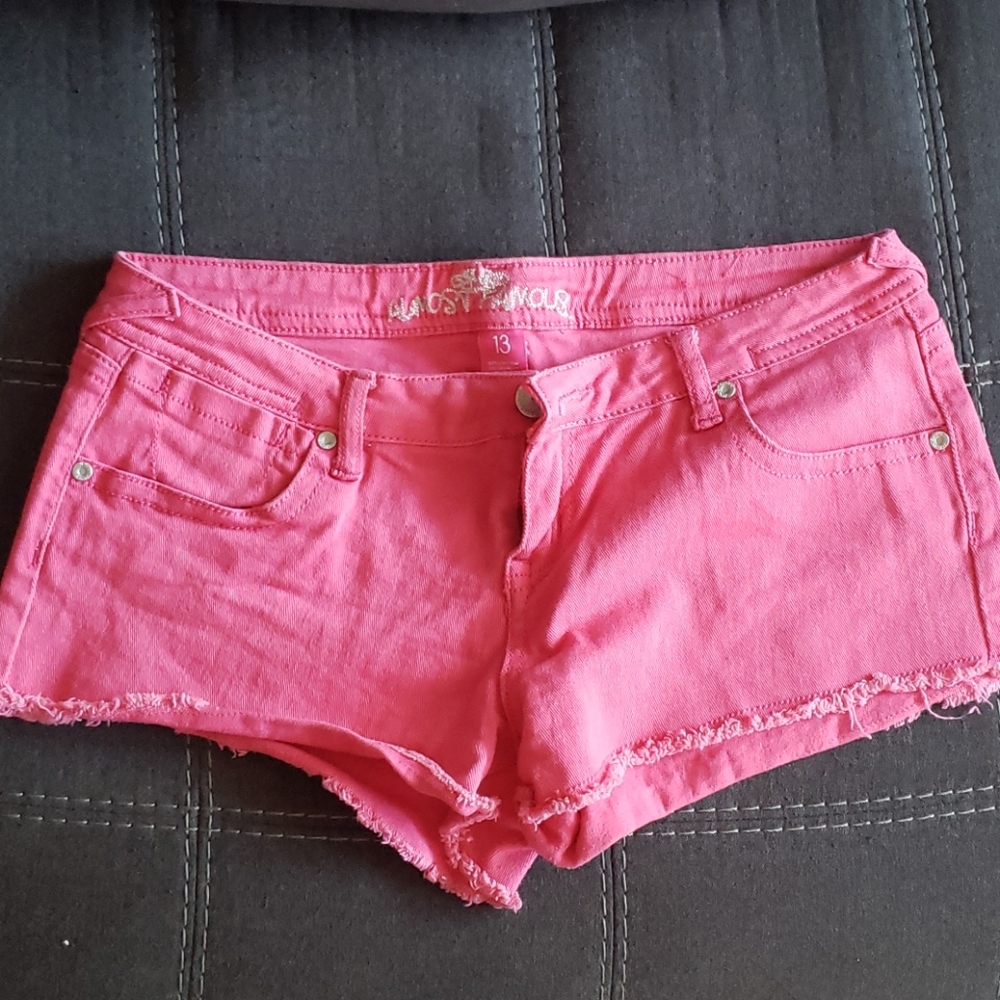 Pink jean shorts